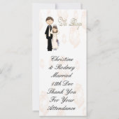 Carte La réception de mariage (Dos)