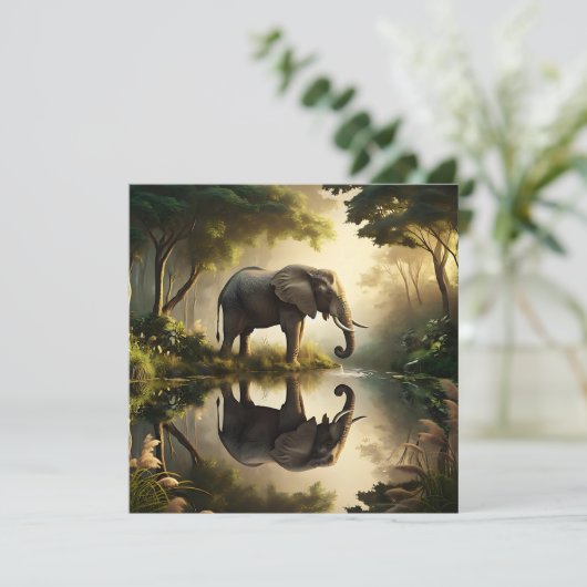 Carte La réflexion d'un éléphant (Debout devant)