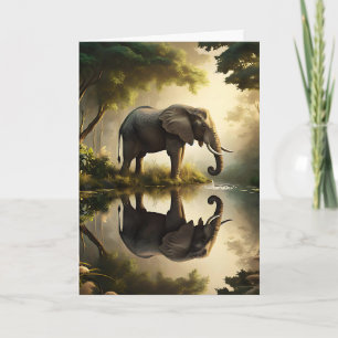Carte La réflexion d'un éléphant Joyeux anniversaire