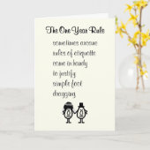 Carte La règle d'un an - Félicitations pour un mariage t (Fleur jaune)