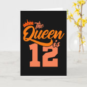 Carte LA REINE A 12 ans 12e anniversaire fille (Fleur jaune)