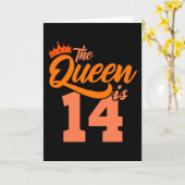 Carte LA REINE A 14 ans 14e anniversaire fille (Fleur jaune)