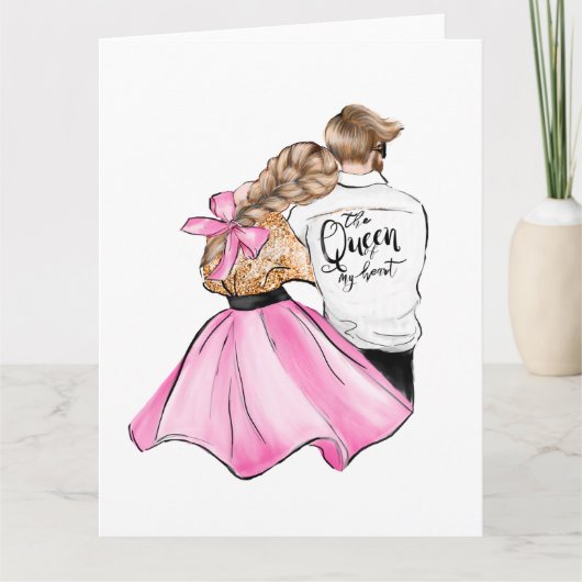 Carte La Reine de mon coeur couple de la Saint-Valentin (Devant)