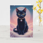 Carte La Reine Du Ciel De Chat Noir (Fleur jaune)