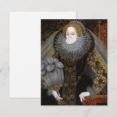 Carte La reine Elizabeth I souffle une gomme à bulle bla (Devant / Derrière)