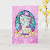 Carte La Reine pour l'anniversaire de jour (Fleur jaune)