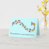 Carte La représentation de musique de félicitations note (Fleur jaune)