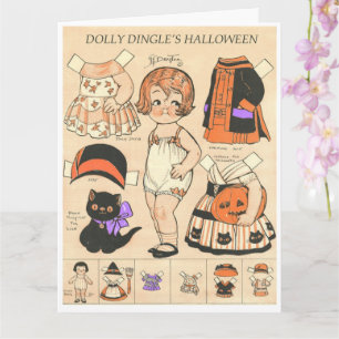 Carte La reproduction de poupée en papier d'Halloween de
