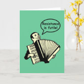 Carte La résistance est futile ! (Accordéon) (Fleur jaune)
