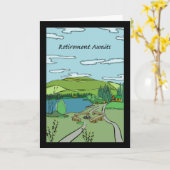 Carte La retraite attend, scène de cabine de lac, (Fleur jaune)