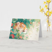Carte La retraite paisible du tigre parmi les fleurs (Fleur jaune)