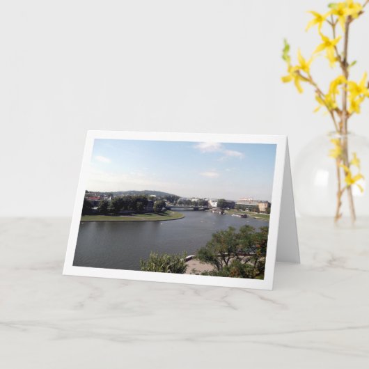 Carte La rivière Vistule, Cracovie, Pologne (Fleur jaune)