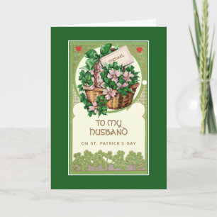 Carte La Saint-Patrick au mari Shamrocks religieux