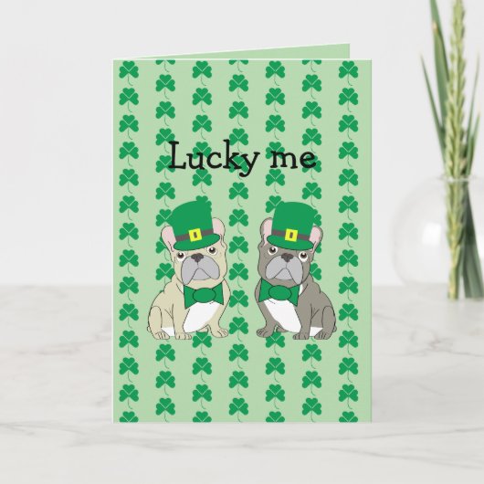 Carte La Saint-Patrick, Bouledogue français (Devant)