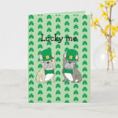 Carte La Saint-Patrick, Bouledogue français (Fleur jaune)