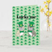 Carte La Saint-Patrick, Bouledogue Français (Fleur jaune)