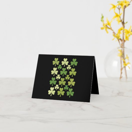 Carte La Saint-Patrick Cœur Chanceux Trèfle Shamrock  (Fleur jaune)