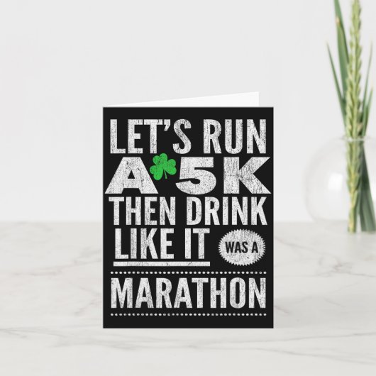 Carte La Saint-Patrick Courons un 5k puis buvons comme M (Devant)