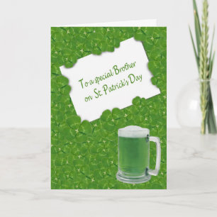 Carte La Saint-Patrick de frère Quatre-feuilles de trèfl