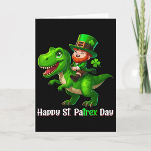 Carte La Saint-Patrick Drôle Leprechaun à cheval Dino T