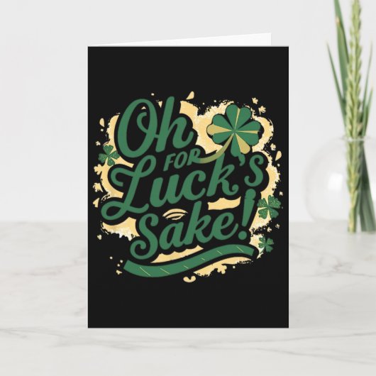 Carte La Saint-Patrick Drôle Oh Pour La Chance Clover (Devant)
