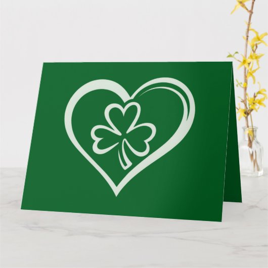Carte La Saint-Patrick drôle Shamrock cœur irlandais  (Fleur jaune)