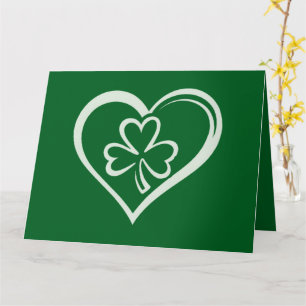 Carte La Saint-Patrick drôle Shamrock cœur irlandais