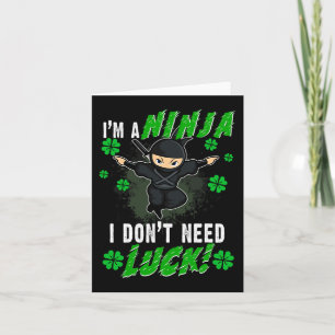 Carte La Saint-Patrick Ninja Chance Verte Cadeau Enfants