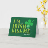 Carte La Saint Patrick, pas irlandaise, Embrasse-moi de  (Fleur jaune)