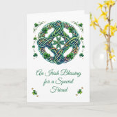 Carte La Saint-Patrick pour ami Nœud irlandais Bénédicti (Fleur jaune)