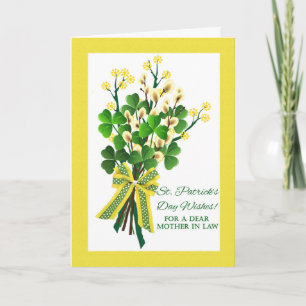 Carte La Saint-Patrick pour la belle-mère avec des trèfl