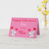 Carte La Saint Valentin à thème éléphant pour maman (Fleur jaune)