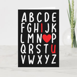 Carte La Saint-Valentin Abc Je T'Aime Coeur Enseignant E