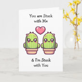 Carte La Saint-Valentin | Amour de puns drôles de cactus (Fleur jaune)