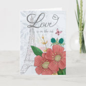 Carte La Saint-Valentin Amour est dans l'Air Floral Eiff (Devant)
