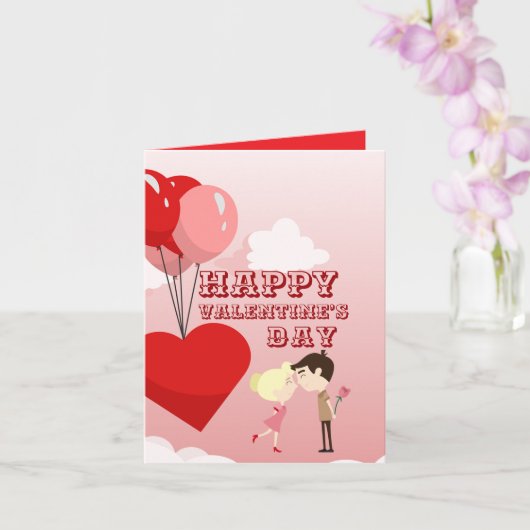 Carte La Saint-Valentin avec des ballons (Orchidée)