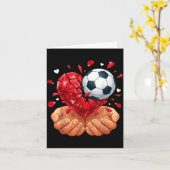 Carte La Saint-Valentin cœur de foot (Fleur jaune)