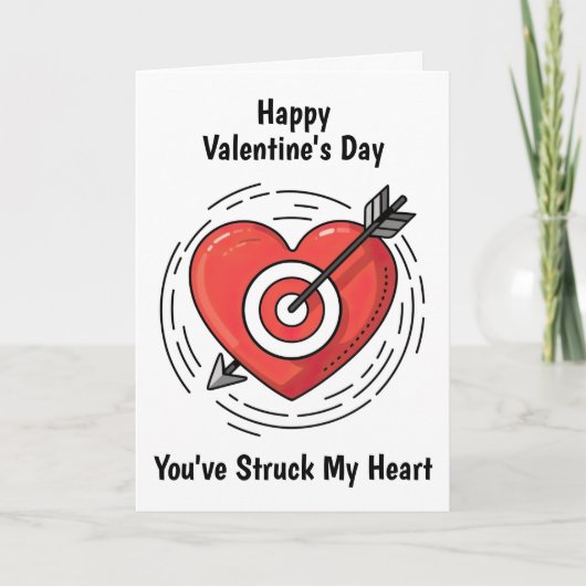 Carte La Saint-Valentin Cœur et Flèche (Devant)