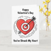 Carte La Saint-Valentin Cœur et Flèche (Fleur jaune)