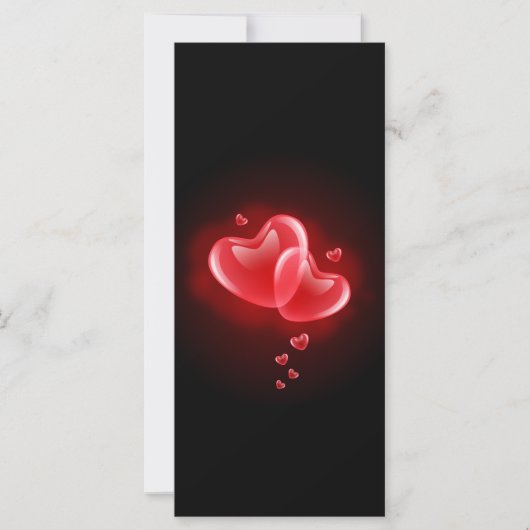 Carte la Saint-Valentin cœurs enflammés (Devant)