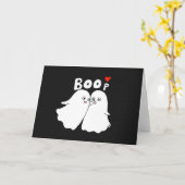 Carte La Saint-Valentin de Halloween Boo Cute Ghost Funn (Fleur jaune)