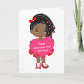 Carte La Saint-Valentin de la fille noire (Devant)