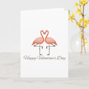 Carte La Saint-Valentin de l'amour des flamants roses