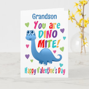 Carte La Saint-Valentin de petit-fils Dinosaur