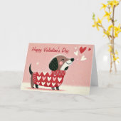 Carte La Saint-Valentin de teckel d'amour (Fleur jaune)