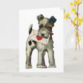 Carte La Saint-Valentin des chiots (Fleur jaune)