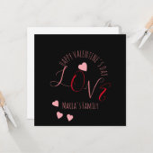 Carte La Saint-Valentin des cœurs aime l'écriture cœur r (Devant/Arrière en situation)