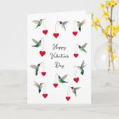 Carte La Saint-Valentin des colibris (Fleur jaune)