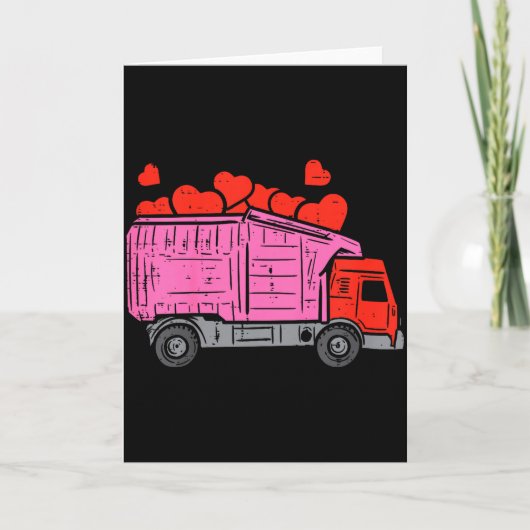 Carte La Saint-Valentin des enfants avec un camion-poube (Devant)