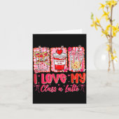 Carte La Saint-Valentin des professeurs J'aime mon Cl A (Fleur jaune)